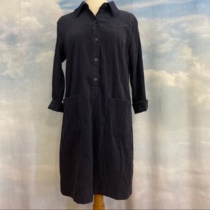 Talbots Navy Button Front Dress Size 6 Petite